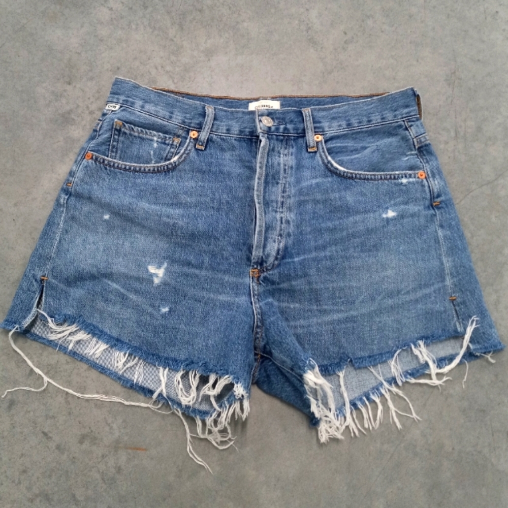 Citizens of Humanity fringe denim jean short shorts size 27